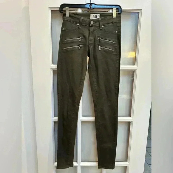 Paige Denim Edgemont Ultra Skinny Jeans in Pine Green Women’s Size 25 NWT - Picture 3 of 15